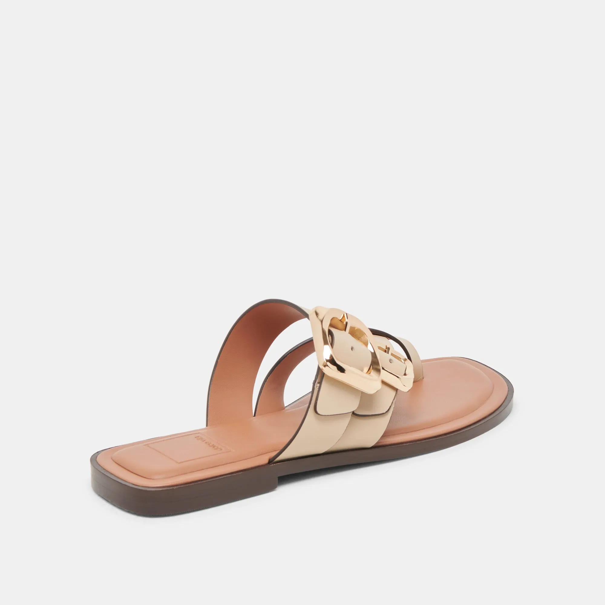 STRAND SANDALEN IN ELFENBEIN LEDER