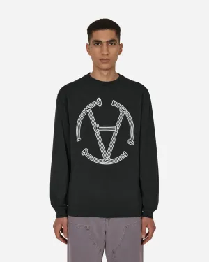 Slam Jam Exklusive Kolumne Kreis Langarm T-Shirt Schwarz