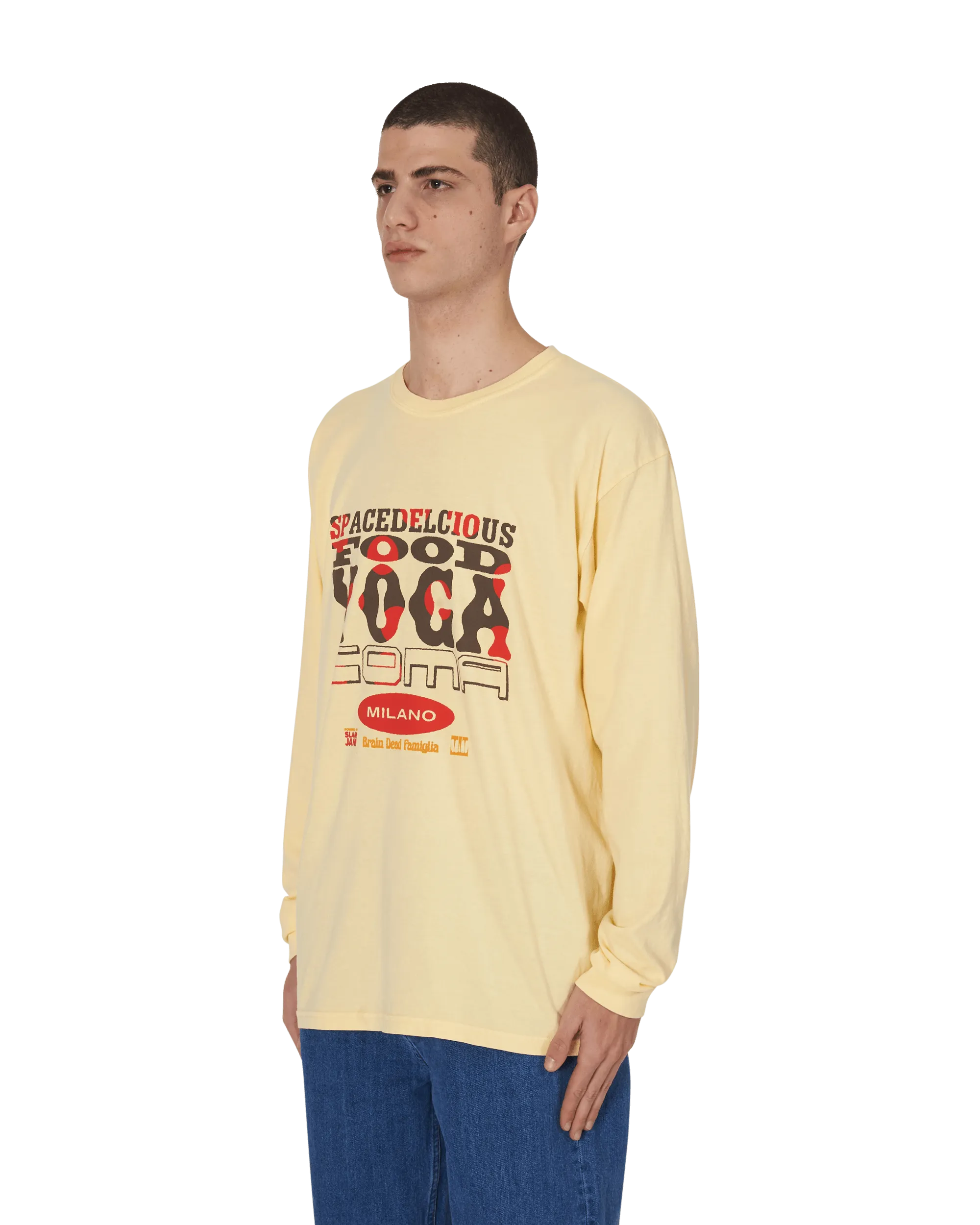 Slam Jam x SPACEDELICIOUS Langarm T-Shirt Gelb