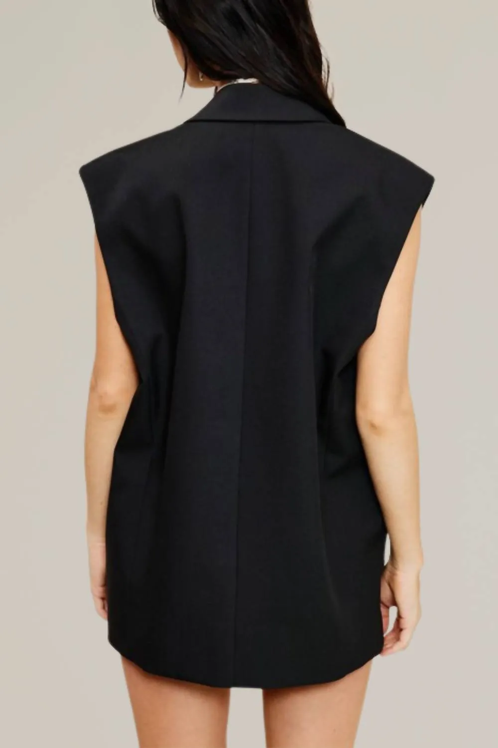 Ärmelloser Blazer-Vest in Schwarz