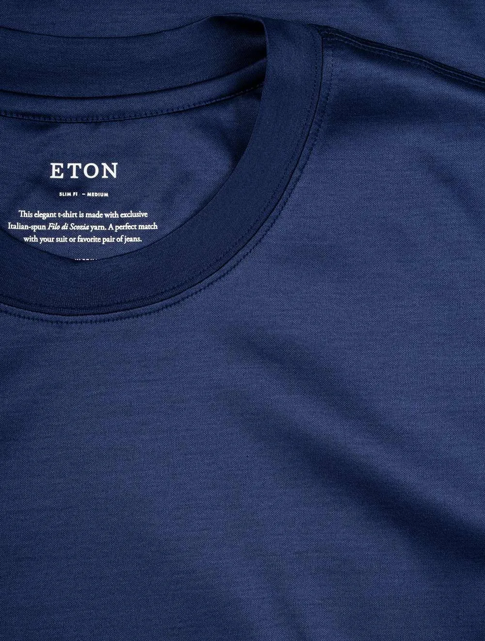 Slim Fit Rundhals-T-Shirt Marineblau