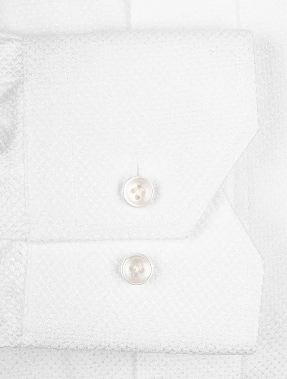Slim Fit Hemd mit Sechseckmuster und einfacher Manschette in Weiß