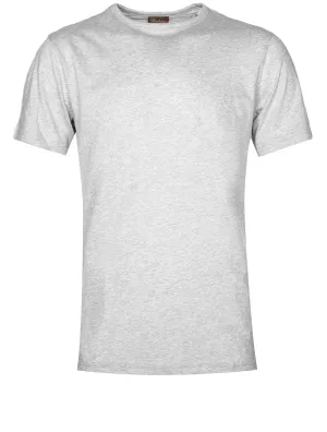 Einfarbiges Baumwoll-T-Shirt Grau