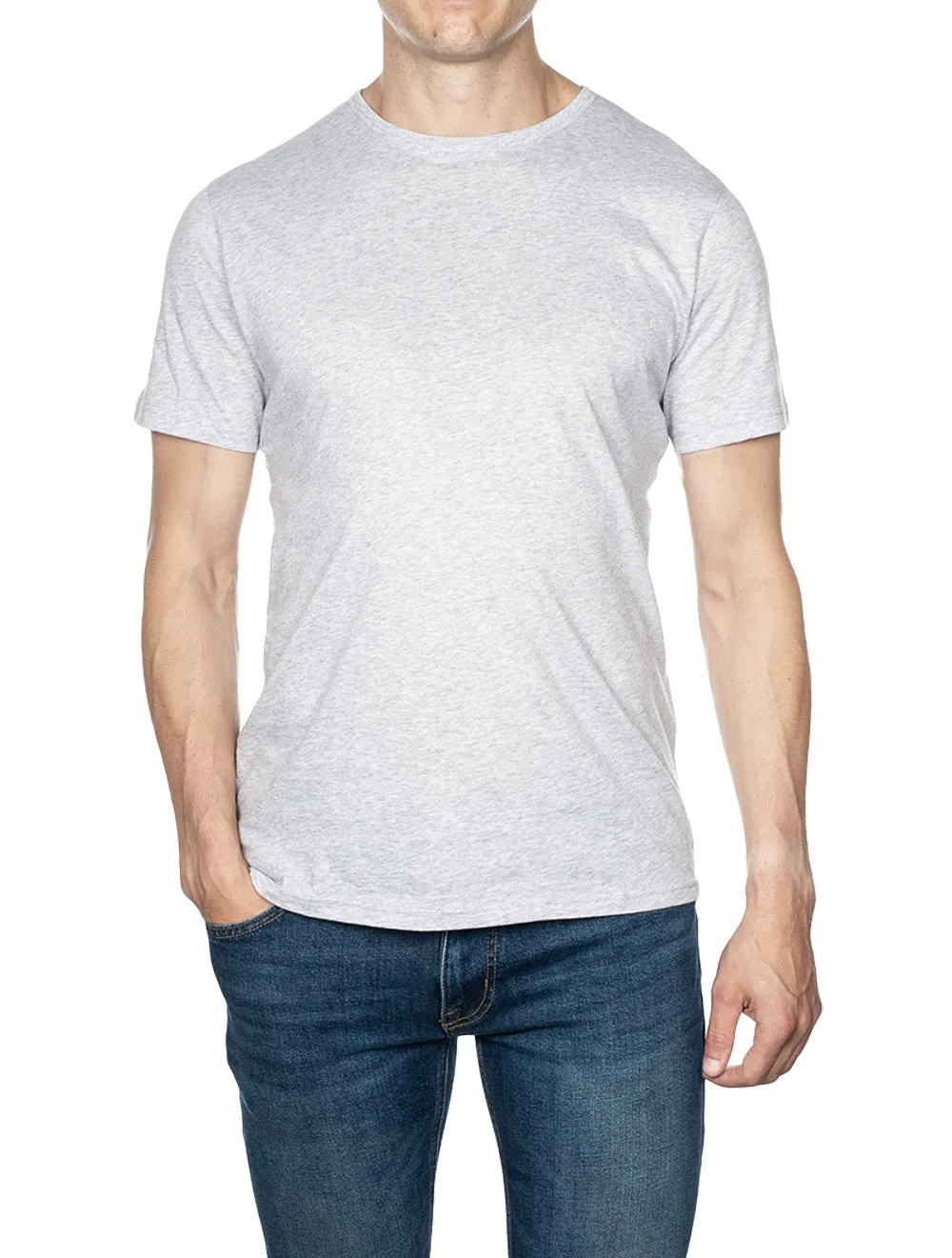 Einfarbiges Baumwoll-T-Shirt Grau