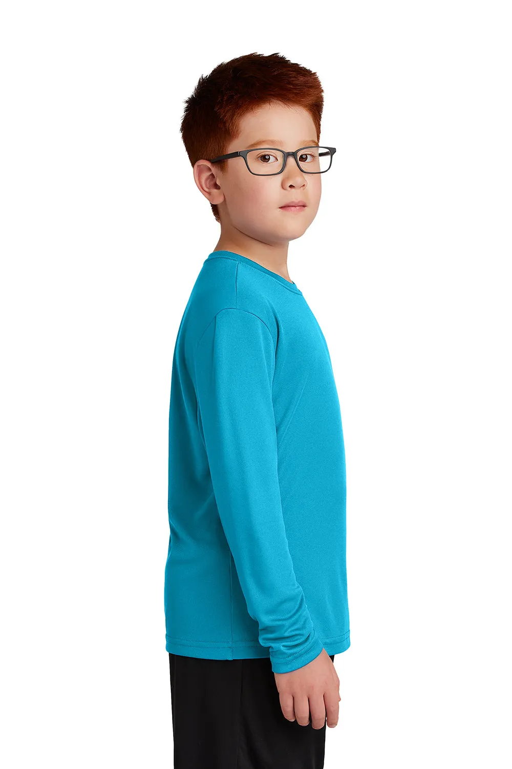 Sport-Tek Jugend Competitor Feuchtigkeitstransportierendes Langarm-Crewneck T-Shirt - Atomblau