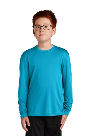 Sport-Tek Jugend Competitor Feuchtigkeitstransportierendes Langarm-Crewneck T-Shirt - Atomblau