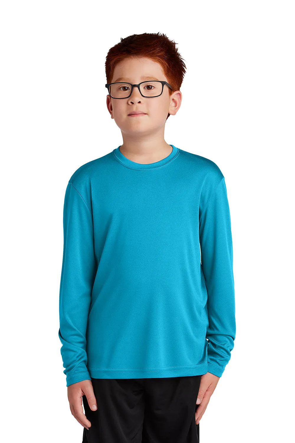 Sport-Tek Jugend Competitor Feuchtigkeitstransportierendes Langarm-Crewneck T-Shirt - Atomblau
