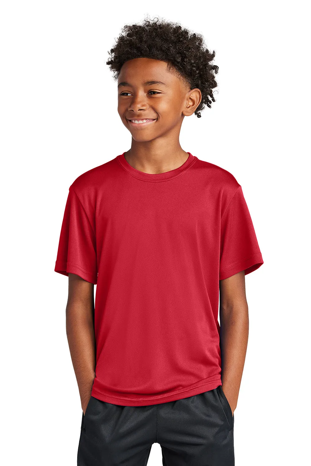 Sport-Tek Jugend Competitor Feuchtigkeitstransportierendes Kurzarm-Crewneck T-Shirt - Echtes Rot