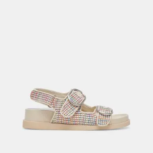 STARLA PRIDE SANDALEN WEIß MULTI RAFFIA