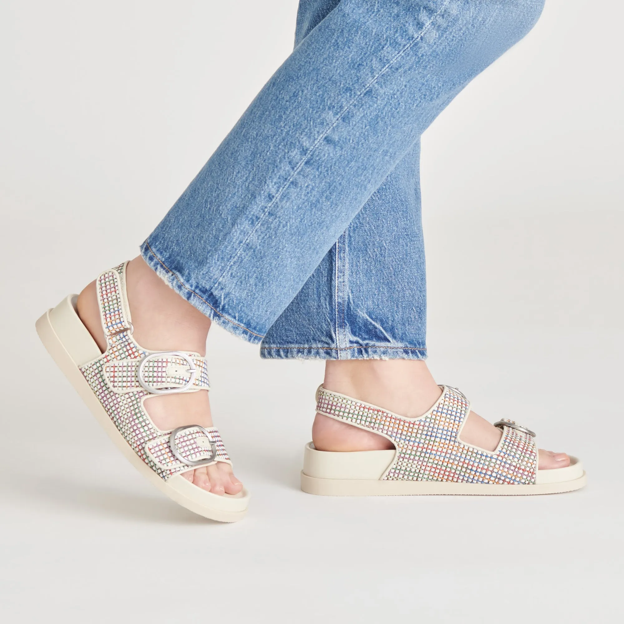 STARLA PRIDE SANDALEN WEIß MULTI RAFFIA