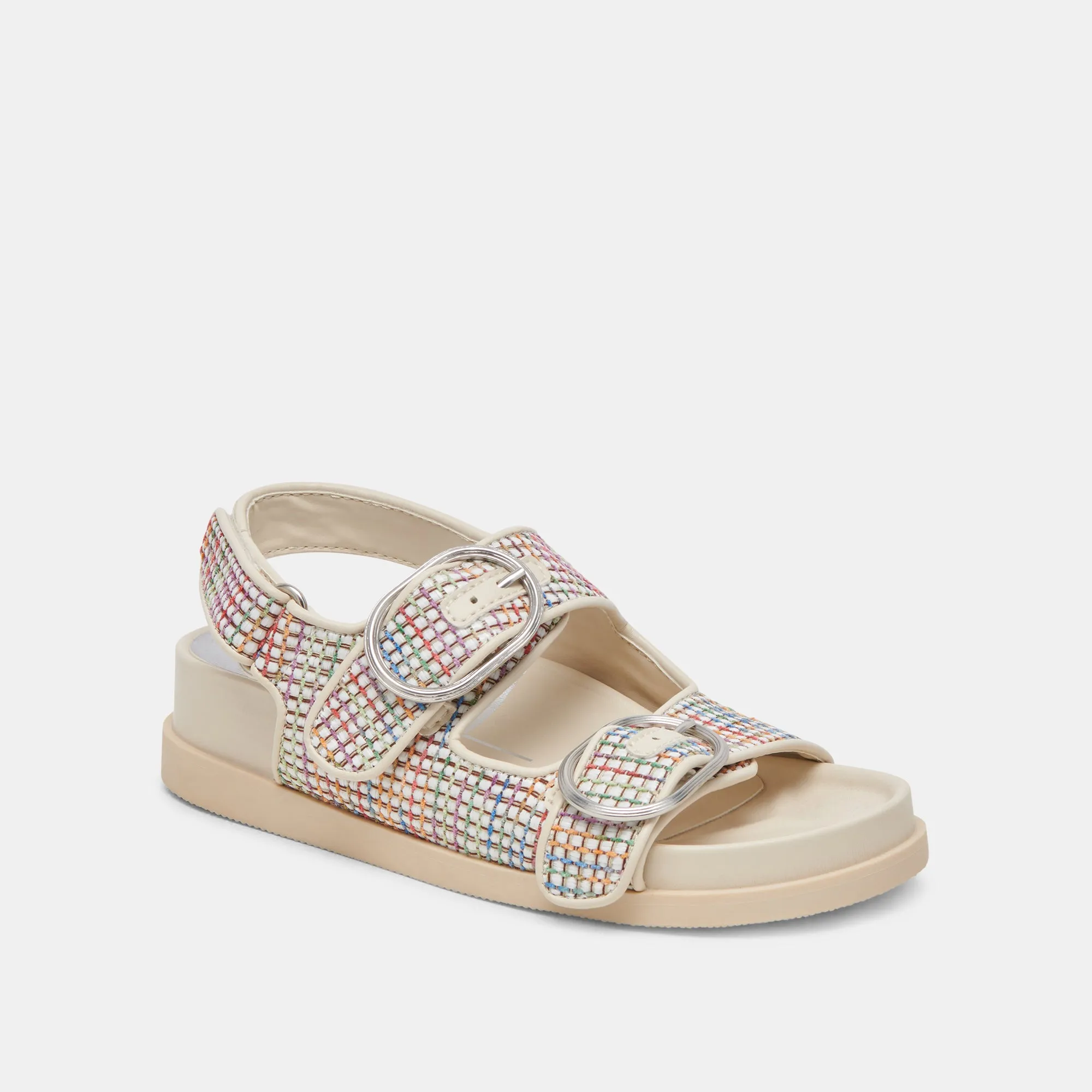 STARLA PRIDE SANDALEN WEIß MULTI RAFFIA