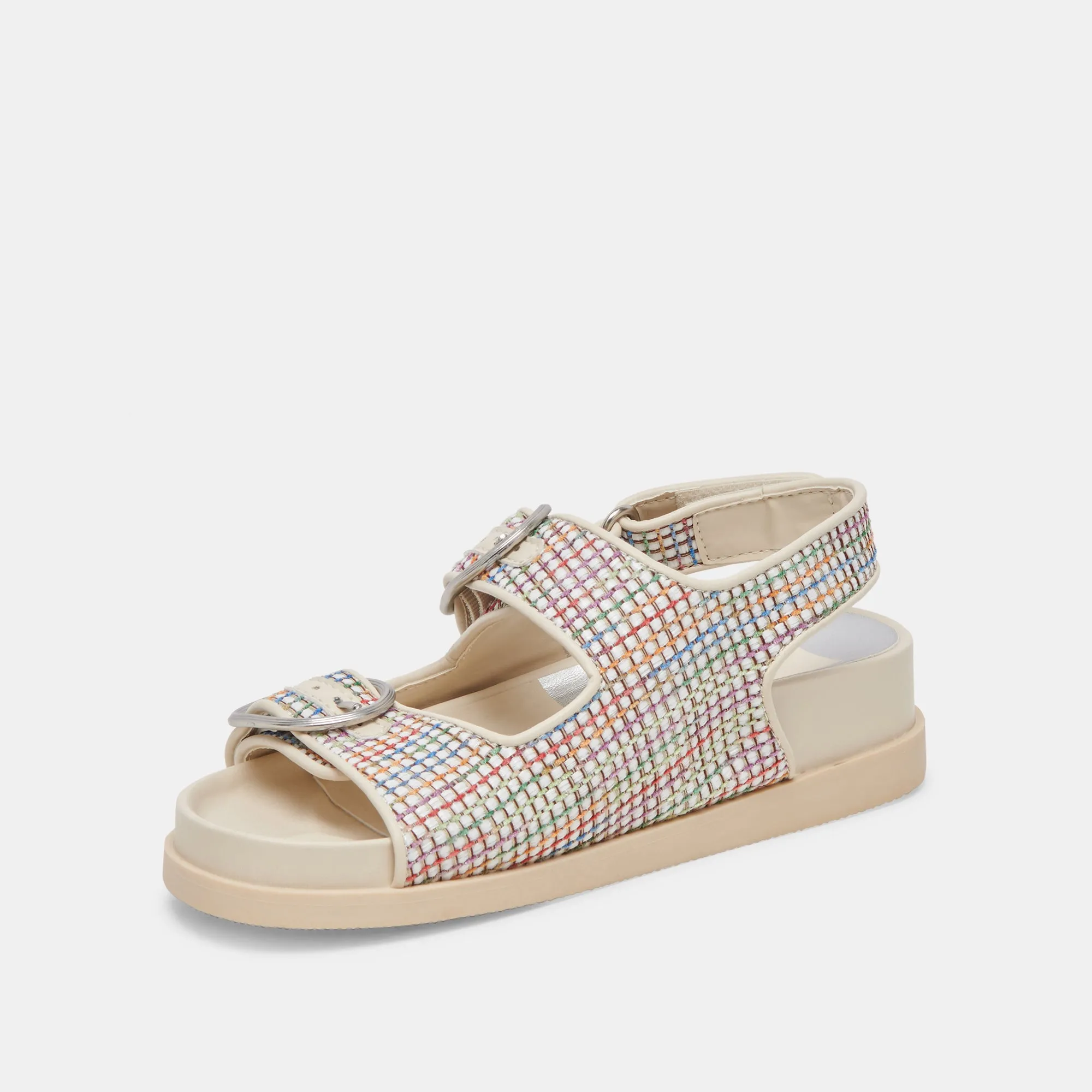 STARLA PRIDE SANDALEN WEIß MULTI RAFFIA
