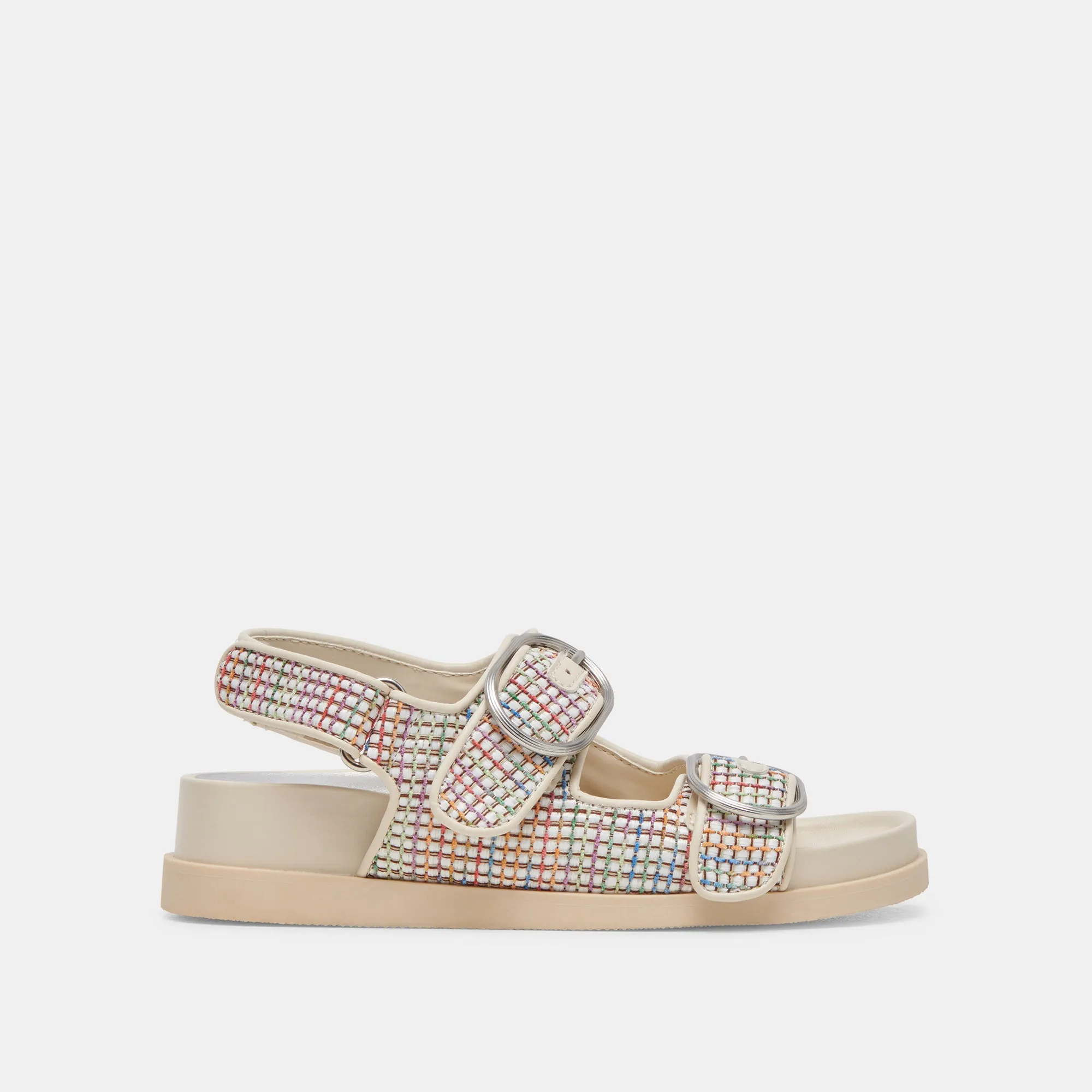 STARLA PRIDE SANDALEN WEIß MULTI RAFFIA