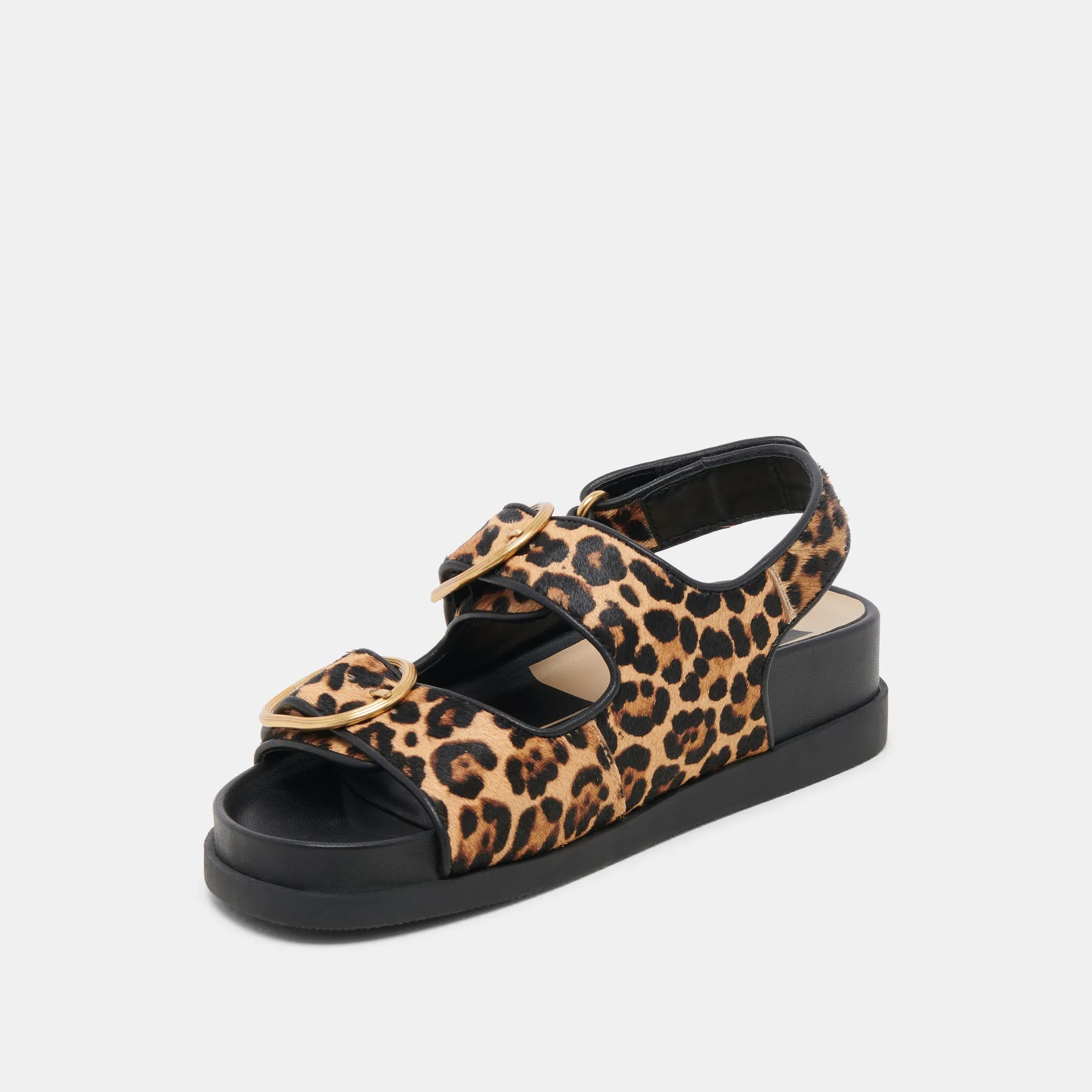 STARLA SANDALEN LEOPARD SCHWARZ KALBSHAAR