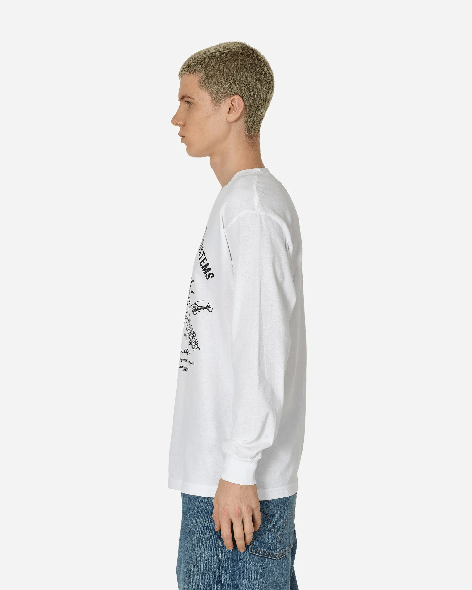 Statue Langarm T-Shirt Weiß