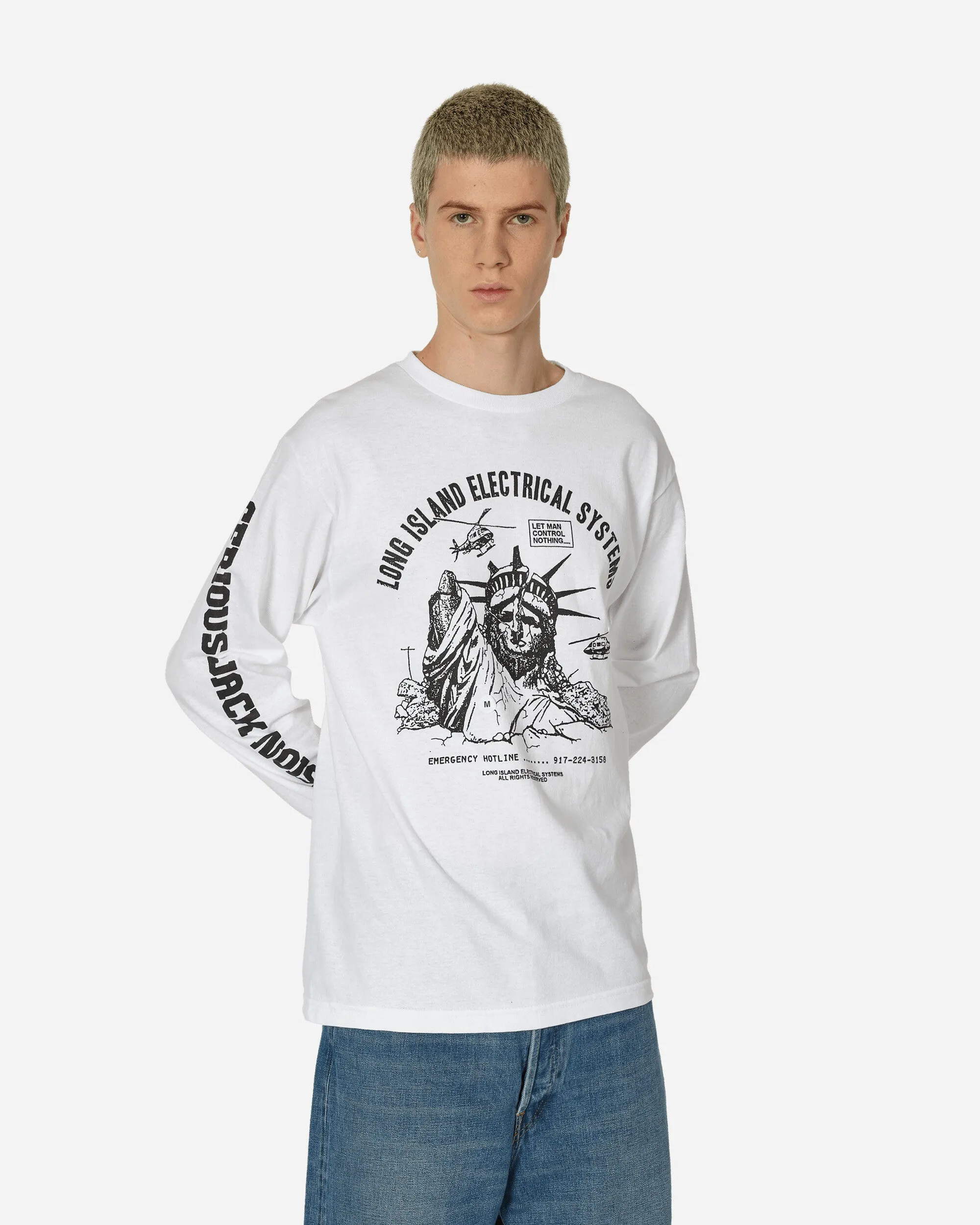 Statue Langarm T-Shirt Weiß