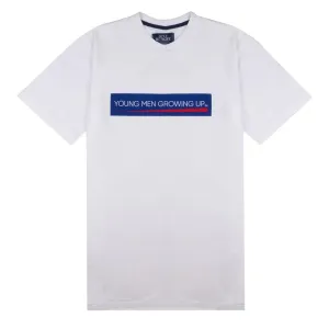 Stay Hungry YMGU Navy Logo T-Shirt Weiß