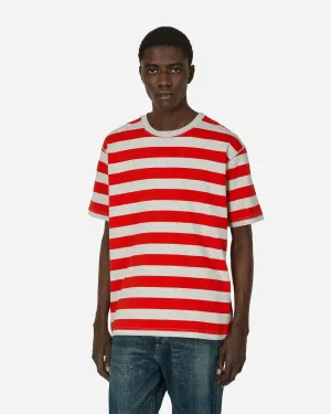 Gestreiftes T-Shirt Grau / Rot