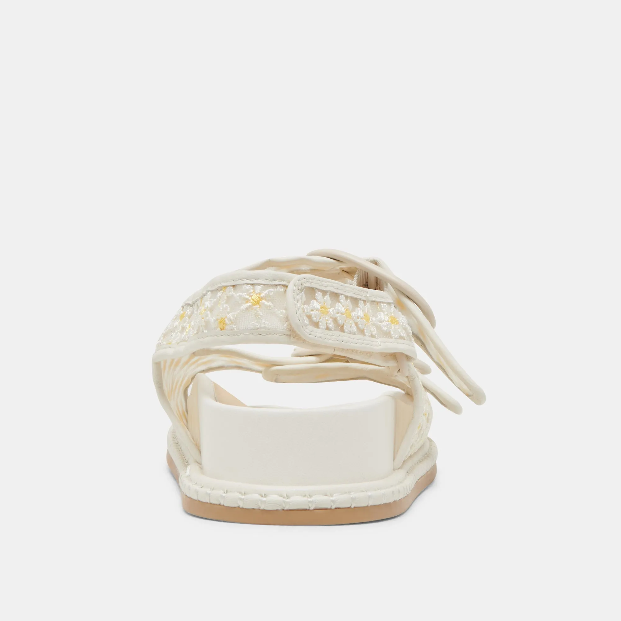 STUART FLORAL SANDALEN WEIß GELB BLUMENMESH
