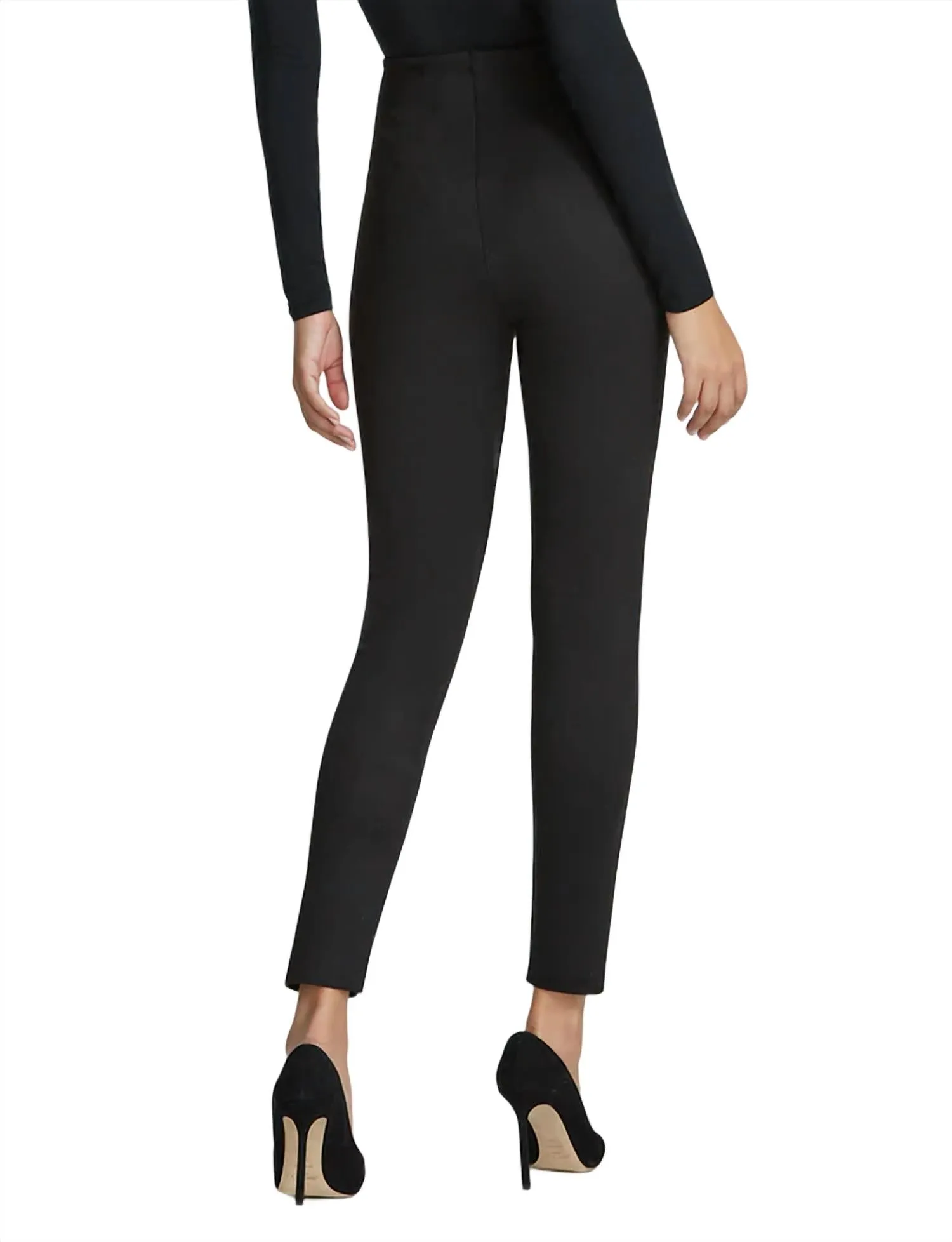 Suede-Legging in Schwarz