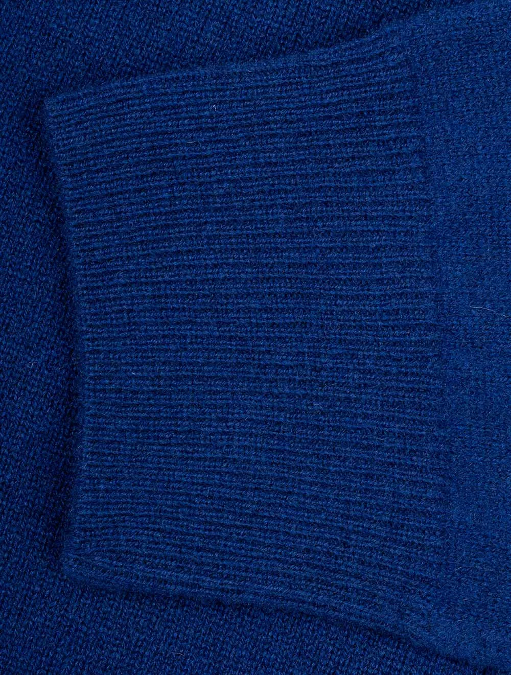 Superfeines Lambswool-Halbzip-Pullover in College-Blau