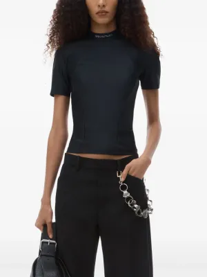 T VON ALEXANDER WANG - Damen SS W/ Mock Neck Rashguard Top Kleidung_alexanderwang-t
