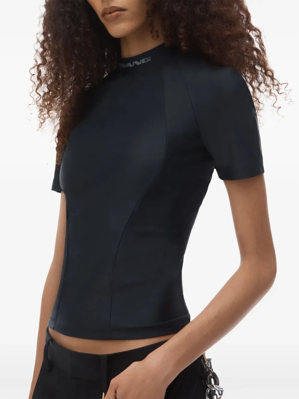 T VON ALEXANDER WANG - Damen SS W/ Mock Neck Rashguard Top Kleidung_alexanderwang-t