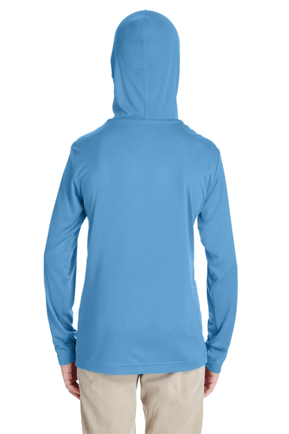 Team 365 Youth Zone Performance Feuchtigkeitstransportierendes Langarm-Hoodie-T-Shirt mit Kapuze - Hellblau