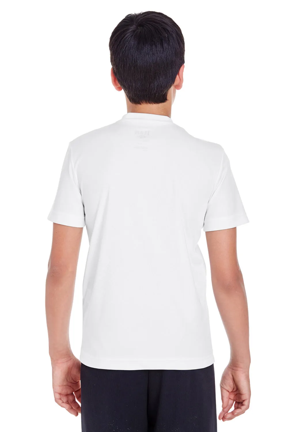 Team 365 Youth Zone Performance Feuchtigkeitstransportierendes Kurzarm-Crewneck-T-Shirt - Weiß