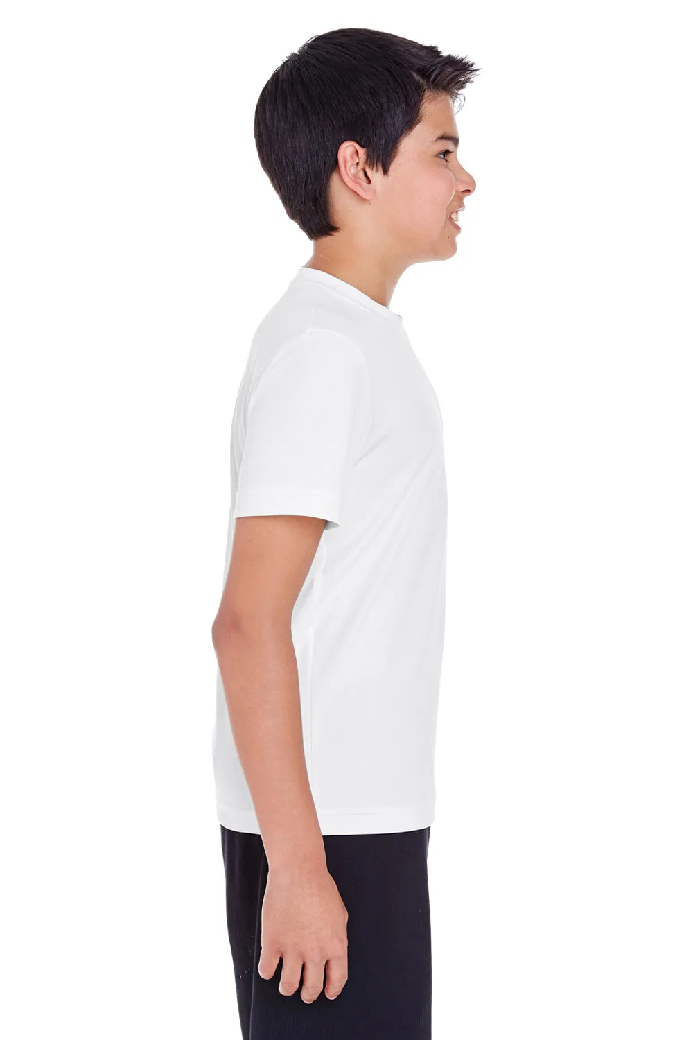 Team 365 Youth Zone Performance Feuchtigkeitstransportierendes Kurzarm-Crewneck-T-Shirt - Weiß