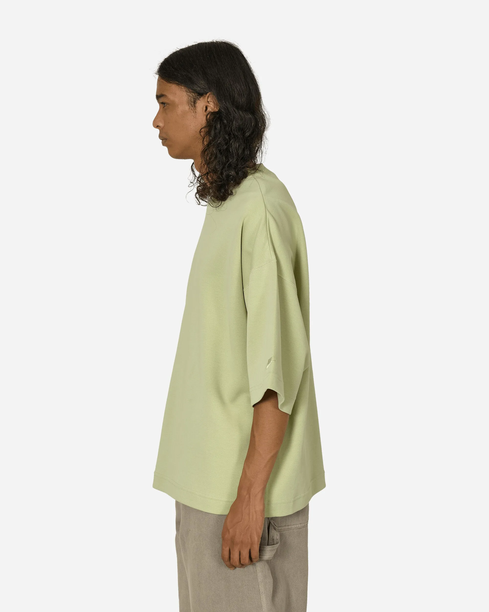 Tech Kurzarm-Fleece-T-Shirt Oliv Aura