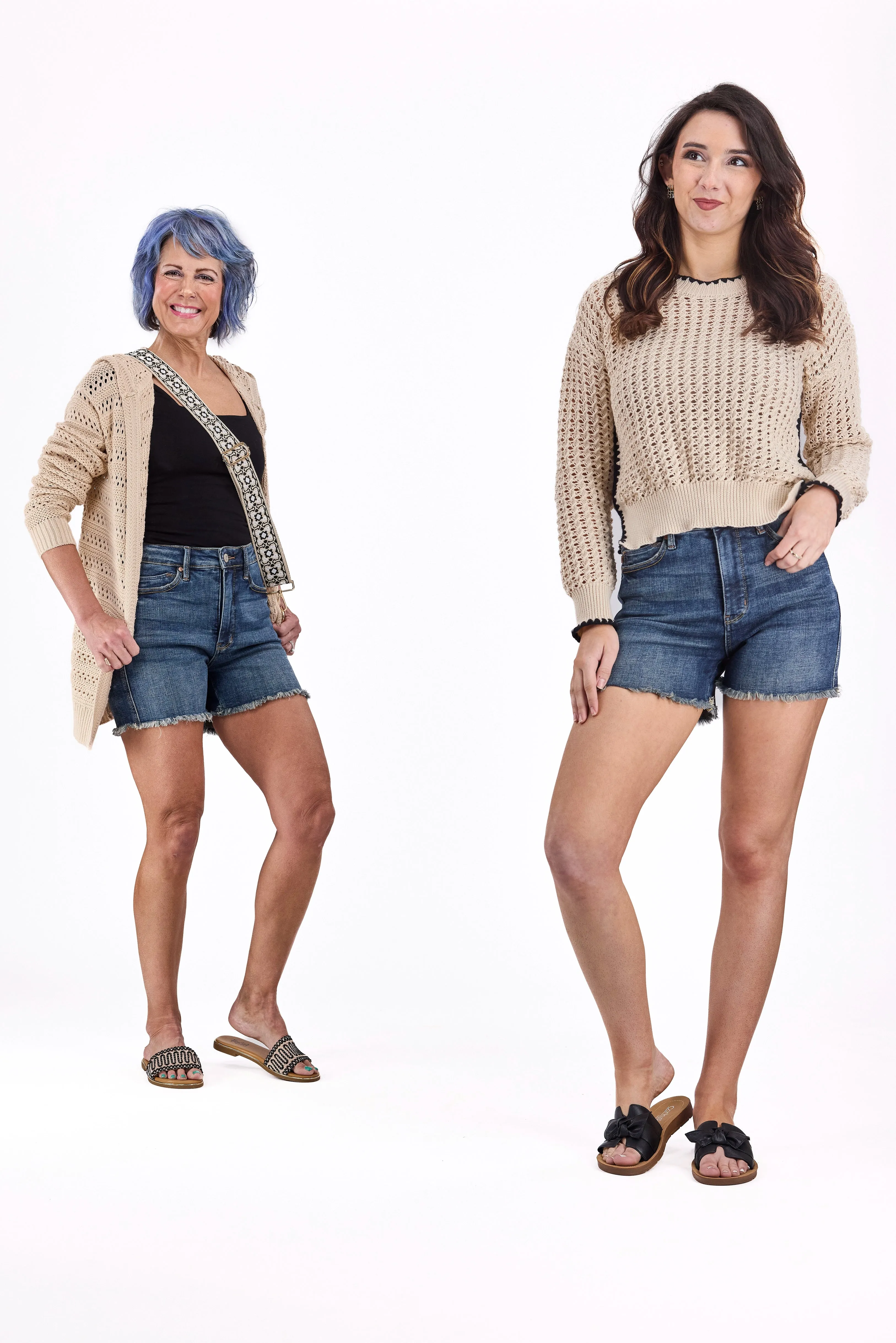 The Blake von Judy Blue: High-Waist Denimshorts mit Bauchkontroll-Effekt, ausgefranstem Saum und poformendem Schnitt *Endgültiger Verkauf*