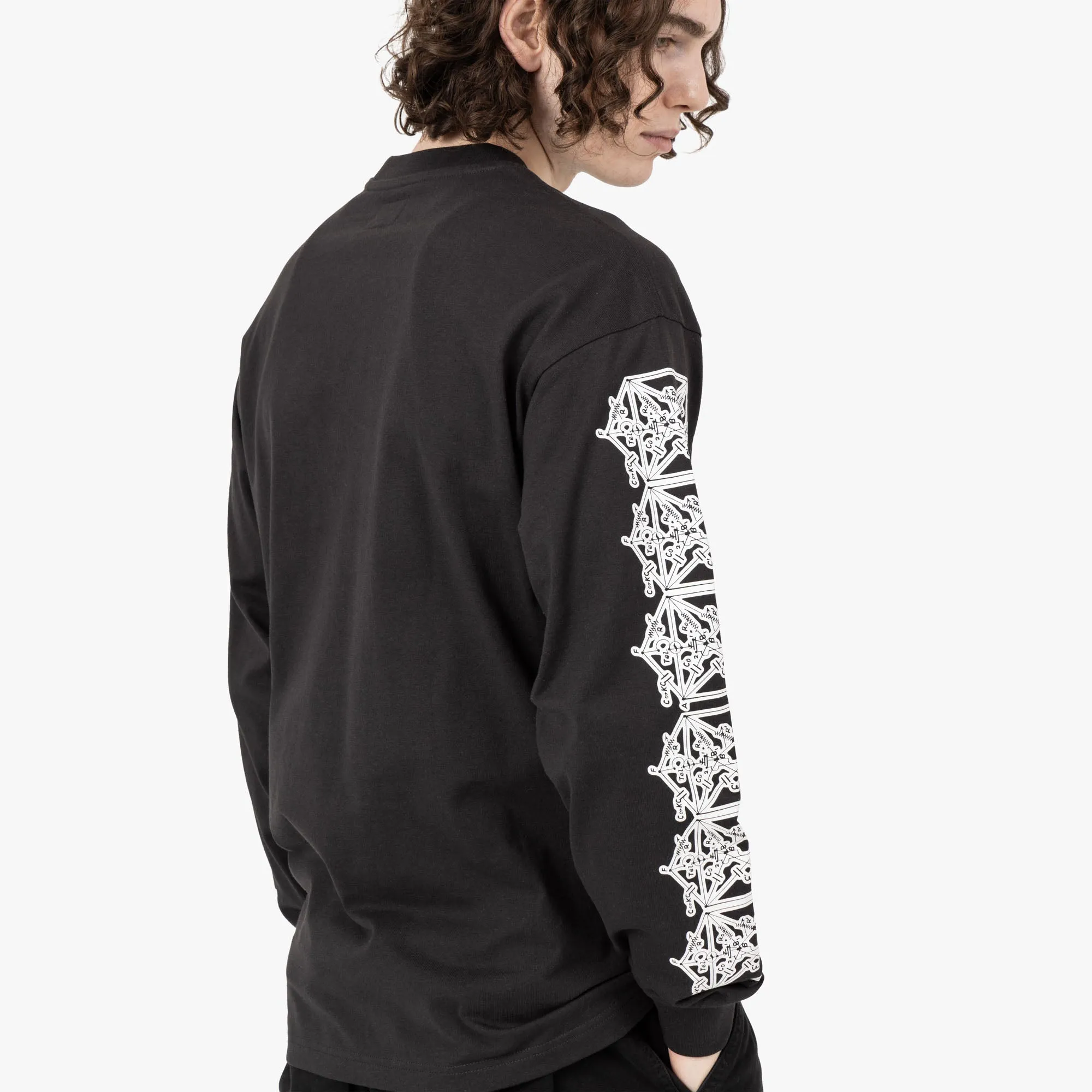 The Trilogy Tapes Envelope Ziegen-Langarmshirt / Schwarz