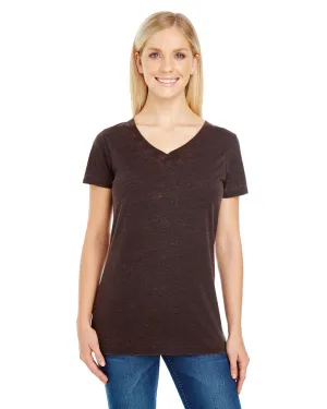 Threadfast Apparel 215B Damen V-Ausschnitt Kurzarm T-Shirt mit Kreuzfärbung
