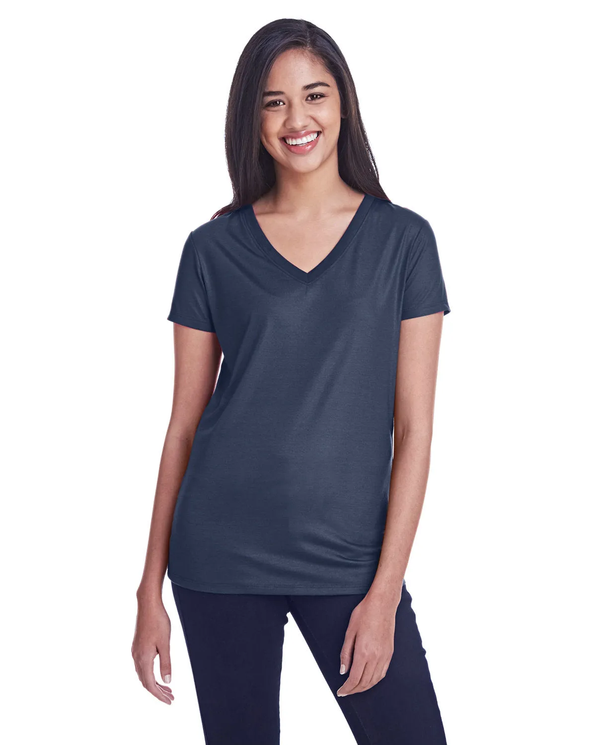 Threadfast Apparel 240RV Damen Liquid Jersey V-Ausschnitt T-Shirt