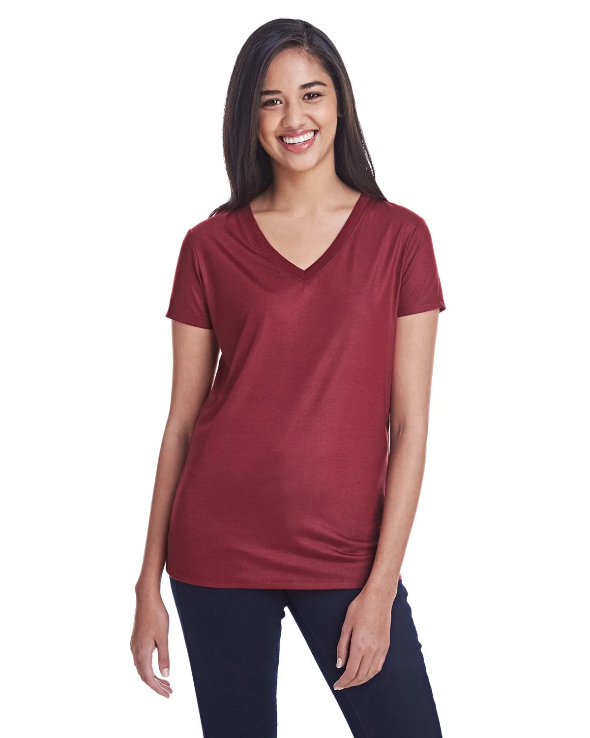 Threadfast Apparel 240RV Damen Liquid Jersey V-Ausschnitt T-Shirt