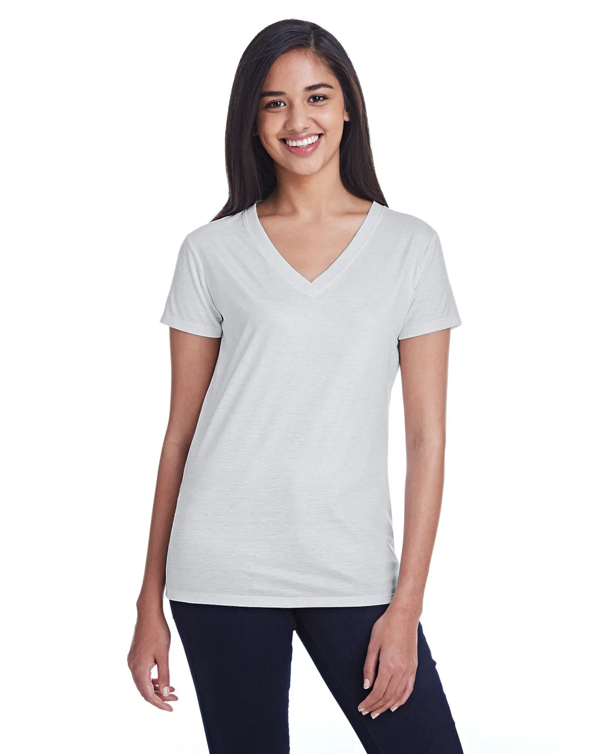 Threadfast Apparel 240RV Damen Liquid Jersey V-Ausschnitt T-Shirt