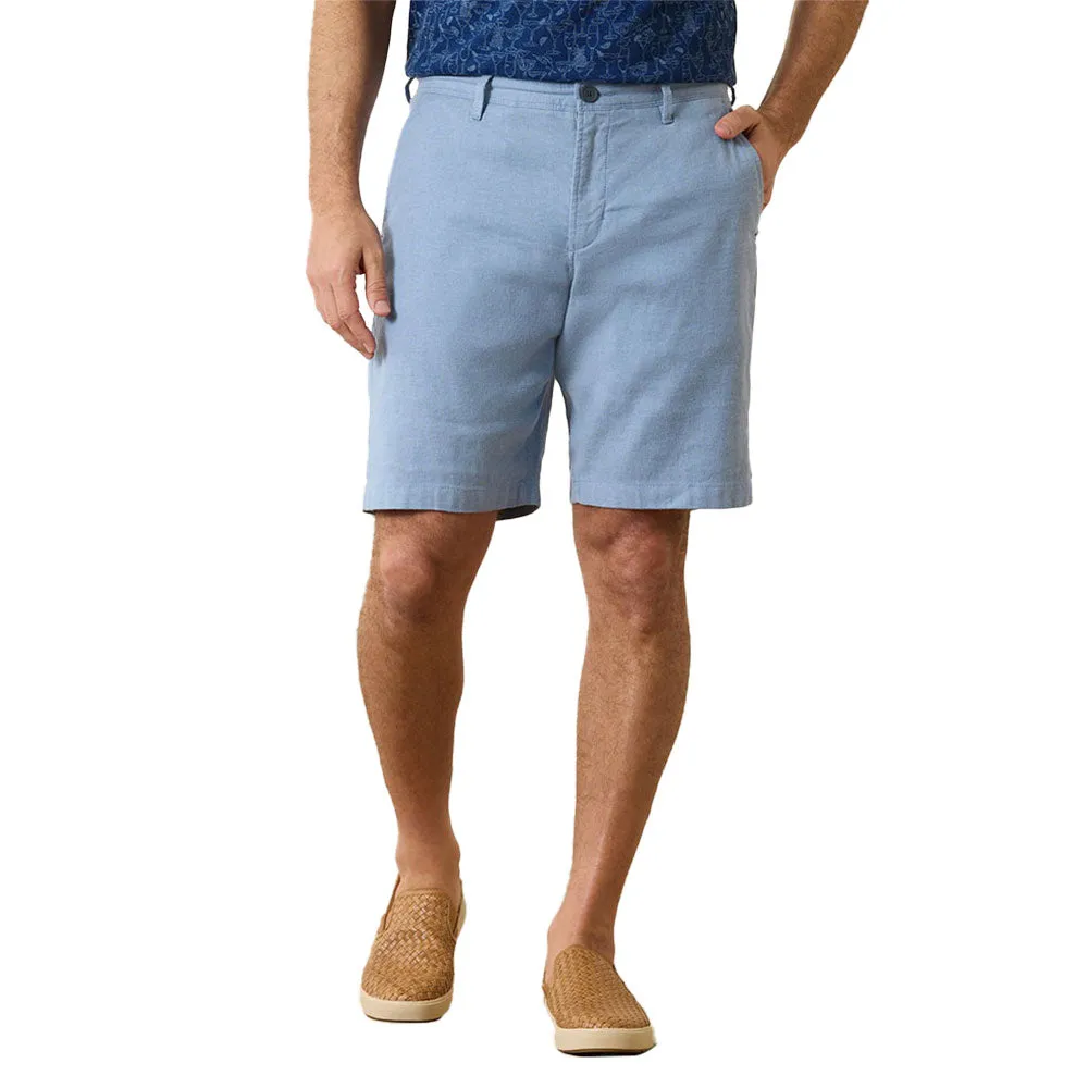 Tommy Bahama 10-Zoll Strand-Baumwollshorts mit flacher Vorderseite - Port Side Blue Herren Tommy Bahama