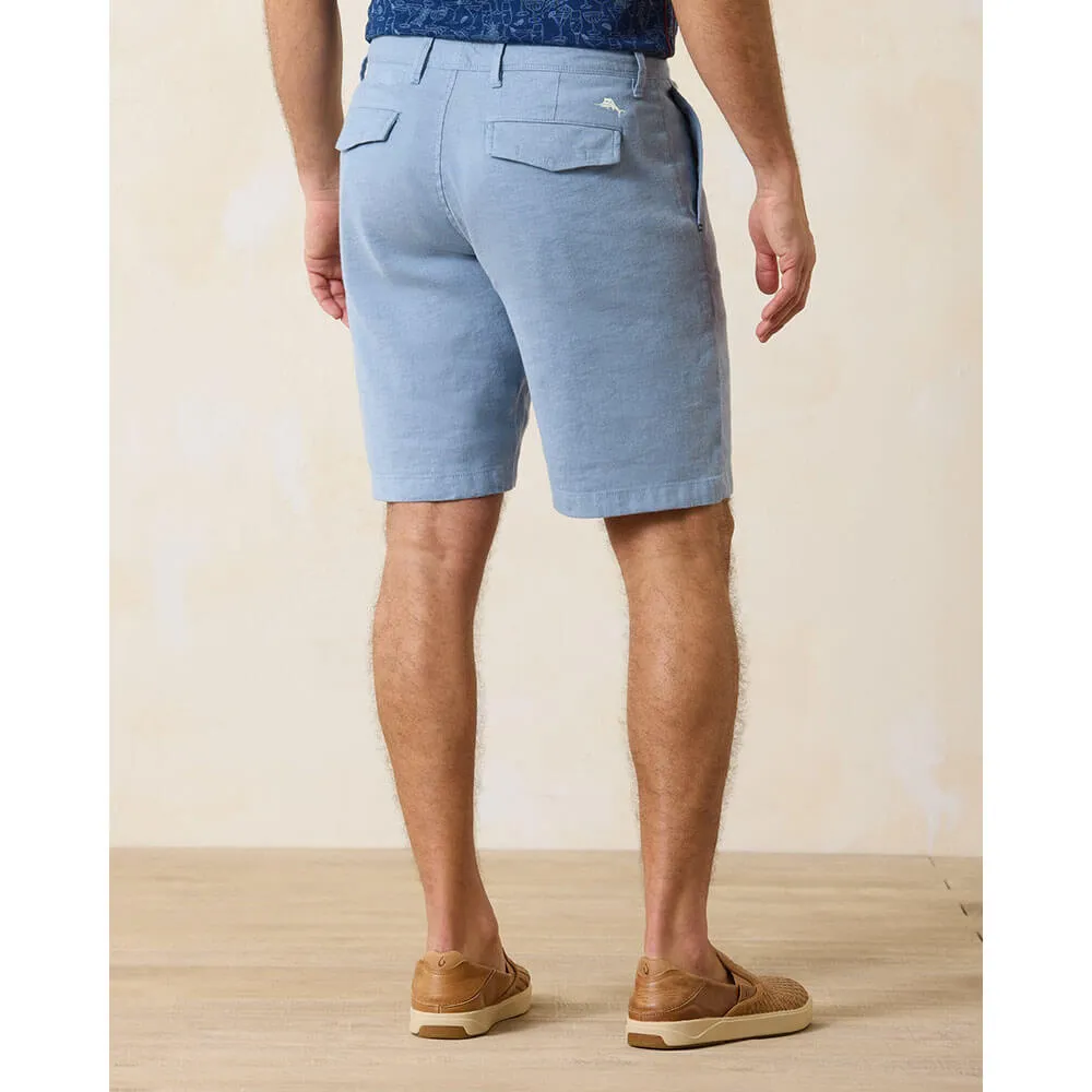 Tommy Bahama 10-Zoll Strand-Baumwollshorts mit flacher Vorderseite - Port Side Blue Herren Tommy Bahama