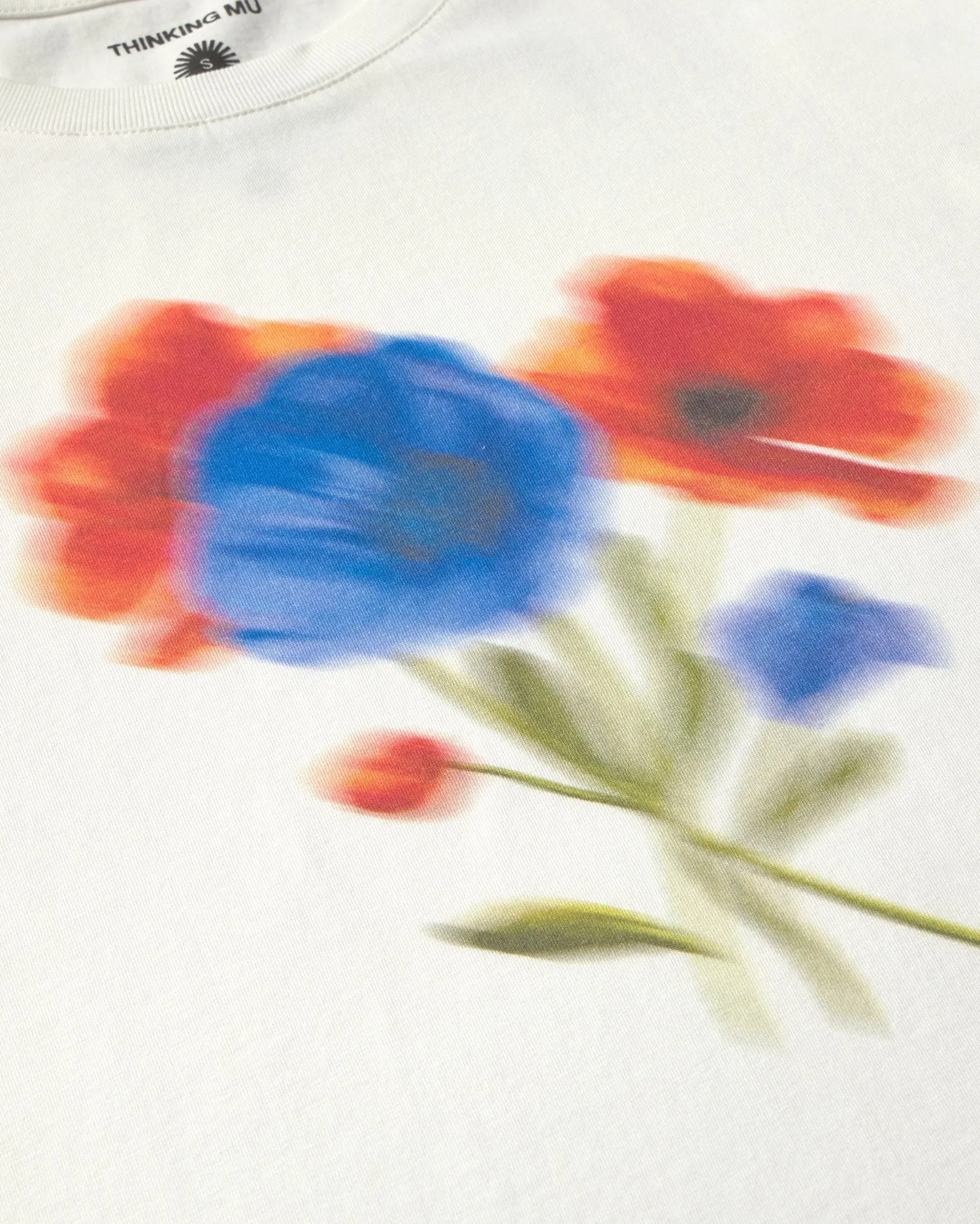 Tshirt Ida Verschwommene-Blume-Weiß