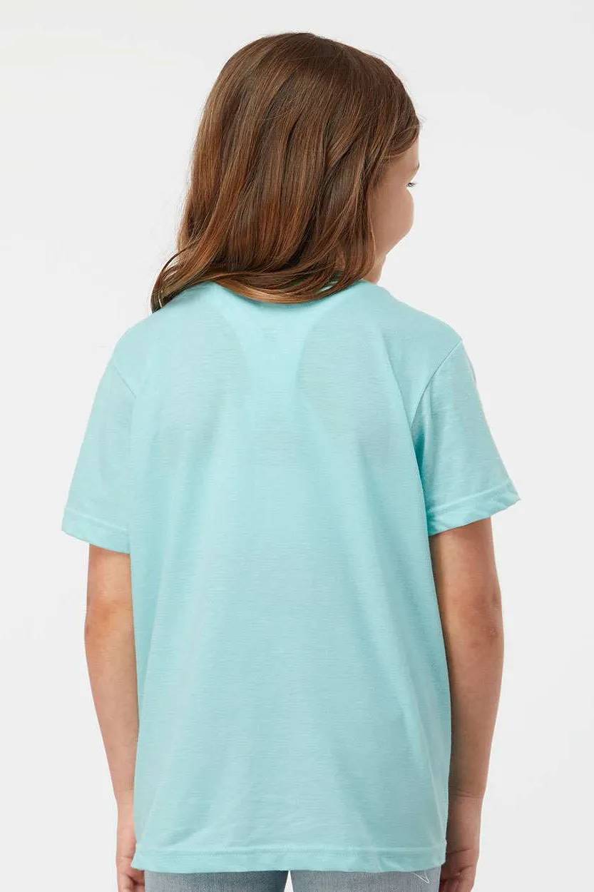 Tultex Jugend Fein-Jersey Kurzarm Rundhals T-Shirt - Heather Purist Blau