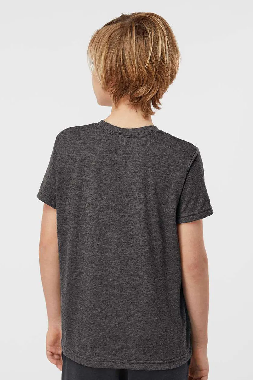 Tultex Jugendliches Poly-Rich Kurzarm-Crewneck T-Shirt - Heather Graphitgrau