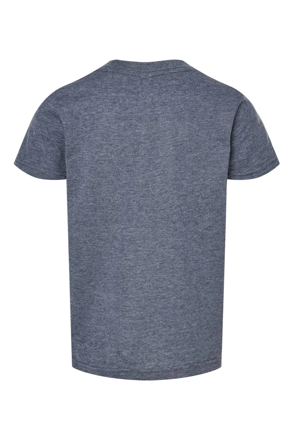 Tultex Jugendliches Poly-Rich Kurzarm-Crewneck-T-Shirt - Meliertes Marineblau