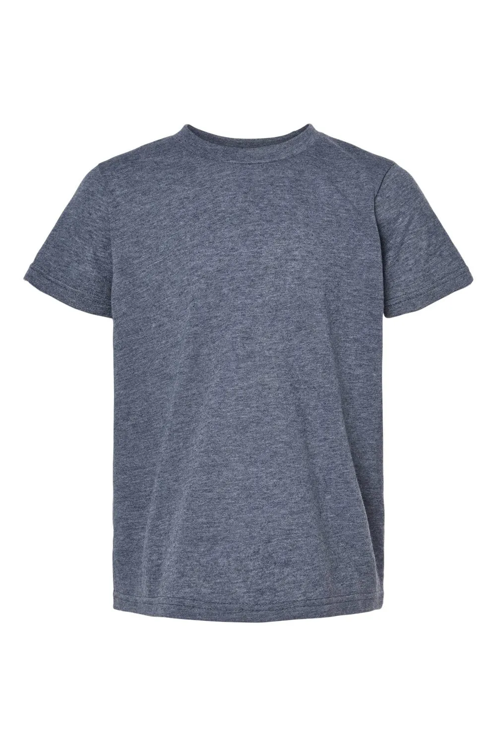 Tultex Jugendliches Poly-Rich Kurzarm-Crewneck-T-Shirt - Meliertes Marineblau