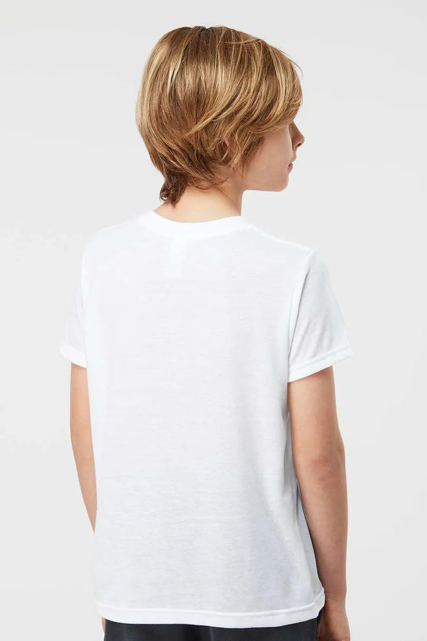 Tultex Jugendliches Poly-Rich Kurzarm-Crewneck T-Shirt - Weiß