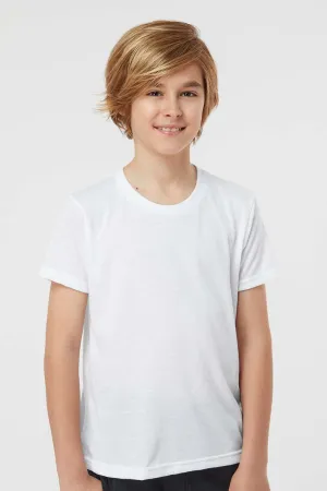 Tultex Jugendliches Poly-Rich Kurzarm-Crewneck T-Shirt - Weiß