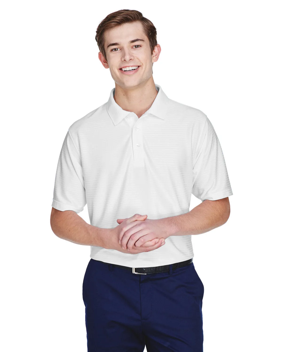 UltraClub 8413 Herren Cool & Dry Elite Ton-in-Ton Streifen Performance Polo