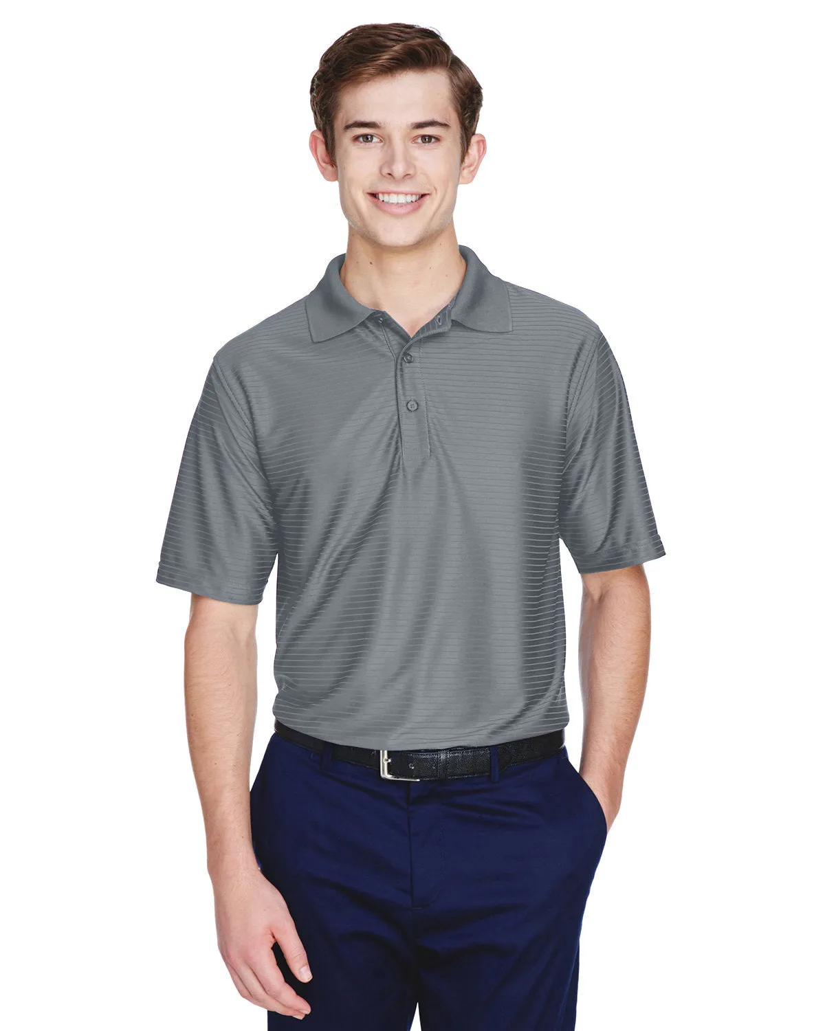 UltraClub 8413 Herren Cool & Dry Elite Ton-in-Ton Streifen Performance Polo