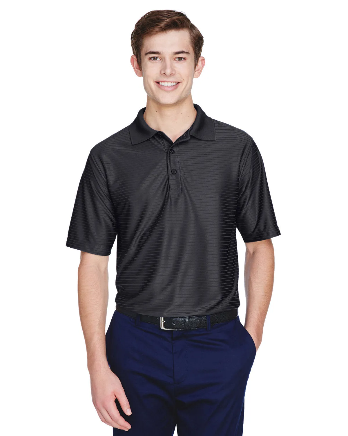 UltraClub 8413 Herren Cool & Dry Elite Ton-in-Ton Streifen Performance Polo