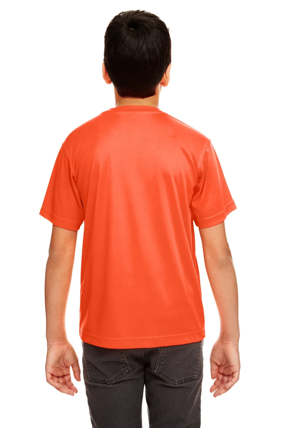 UltraClub Jugend Cool & Dry Performance Feuchtigkeitstransportierendes Kurzarm-Crewneck T-Shirt - Orange